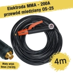 Przewód elektrodowy 4m - mały wtyk do 200A