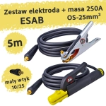 Zestaw przewodów elektrodowy + masa mały wtyk Esab 5m