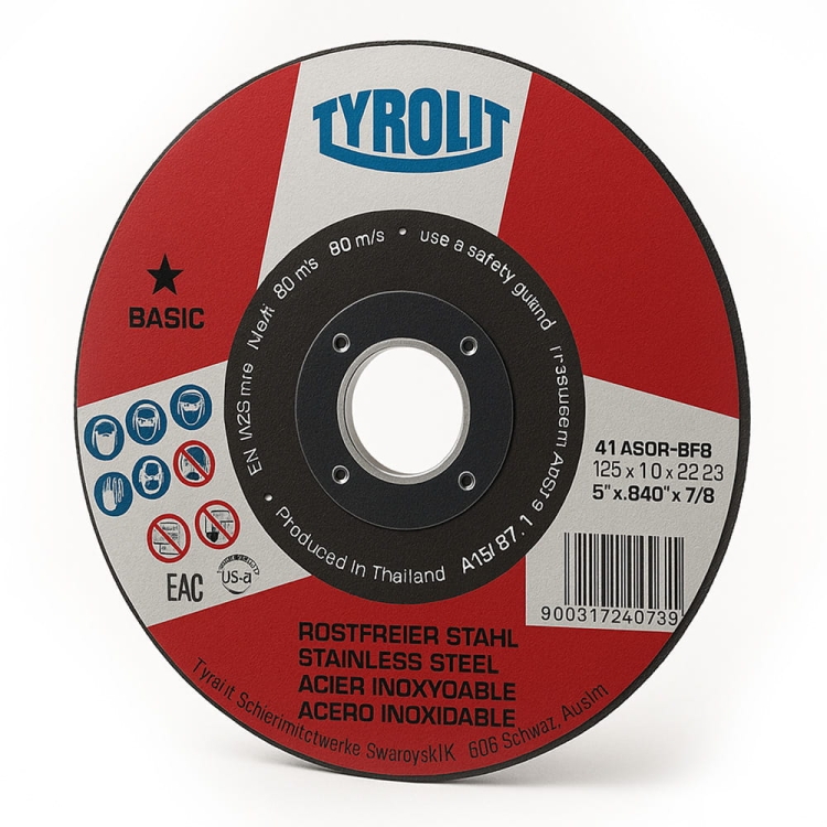 TYROLIT BASIC INOX tarcza do cięcia stali nierdzewnej 125×1 mm.jpg