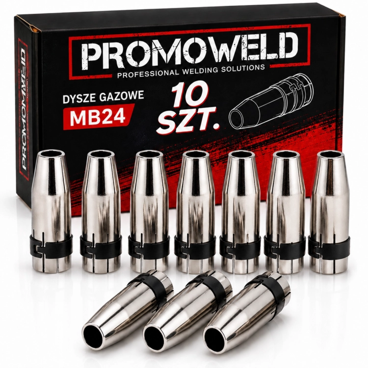 10x Dysza gazowa MB24 stożkowa 12,5x63,5mm Standard Binzel MIG MAG