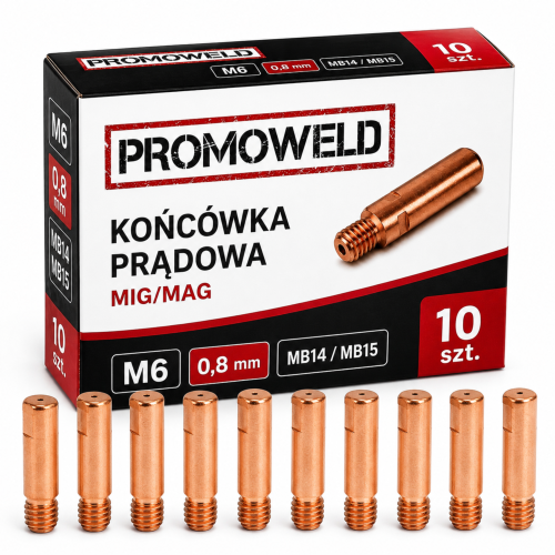 10x Końcówka prądowa M6 fi 0,8 mm MB14 MB15