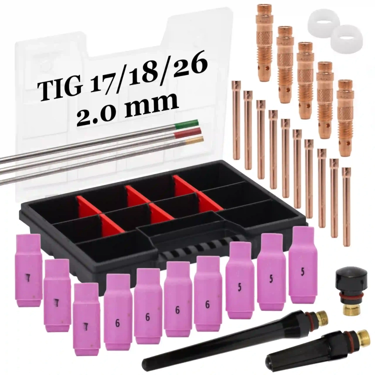Zestaw TIG SR 17/18/26 z elektrodami 2.0 mm