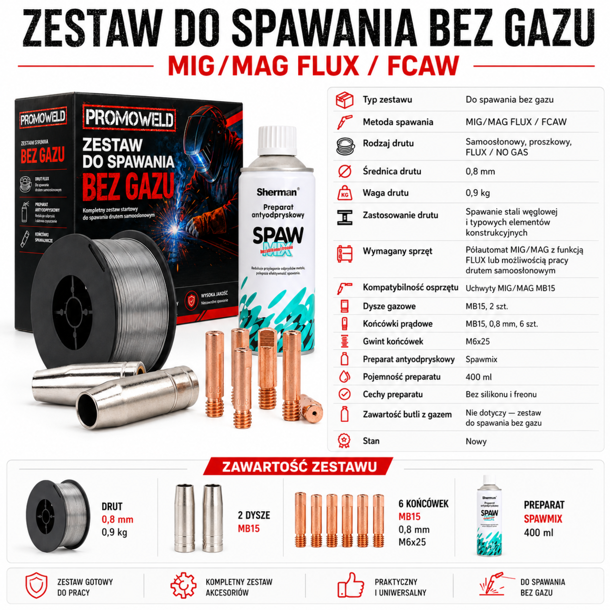 zestaw do spawania bezgazowego